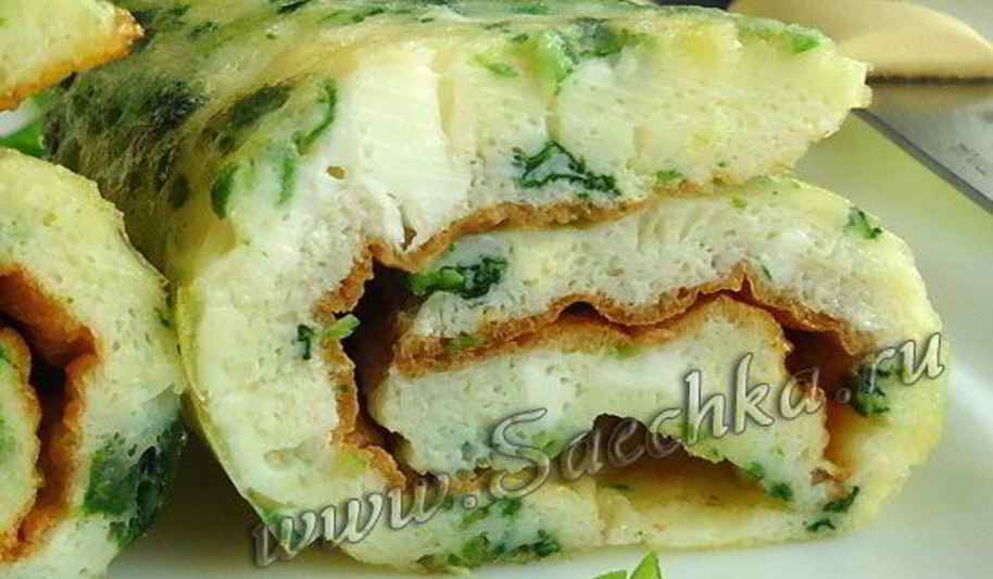 Рецепт омлета с зеленью