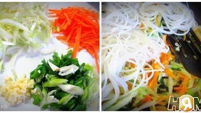 омусоба — японский омлет с овощам и соусом тонкацу