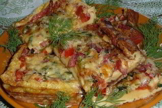 Пицца-омлет с пепперони