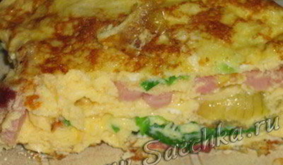 Рецепт слоеного омлета