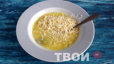 сырный омлет с ветчиной