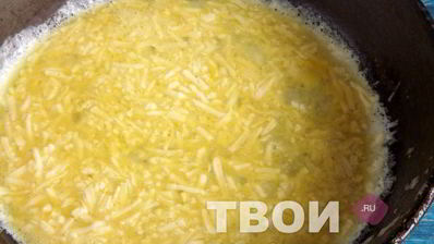 сырный омлет с ветчиной