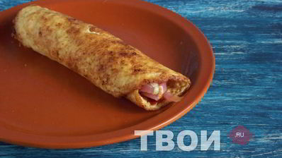 сырный омлет с ветчиной