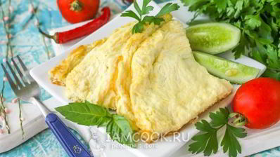 воздушный омлет на сковороде