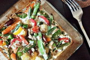 Запеченный омлет с овощами