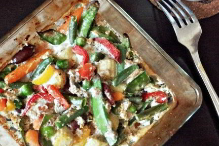 Запеченный омлет с овощами