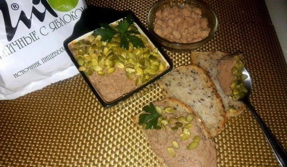 Рецепт нежного паштета с отрубями