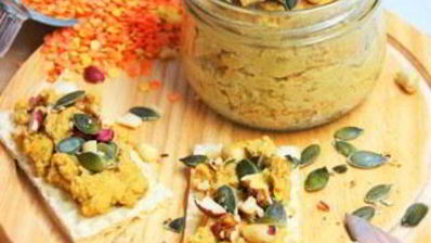 паштет из чечевицы, моркови и орехов