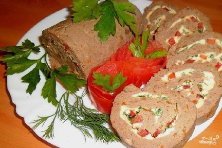 Паштет из куриной печени с овощами