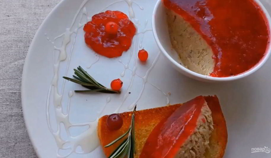Рецепт паштета из курицы с клюквенным желе