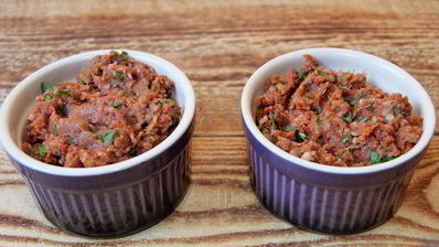 паштет из вяленых томатов и белой фасоли