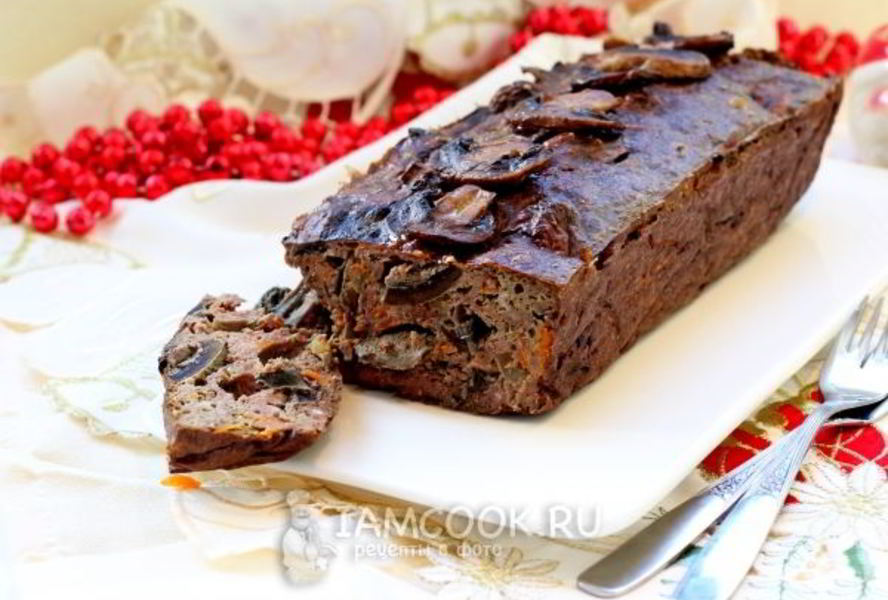 Запеченный паштет с грибами