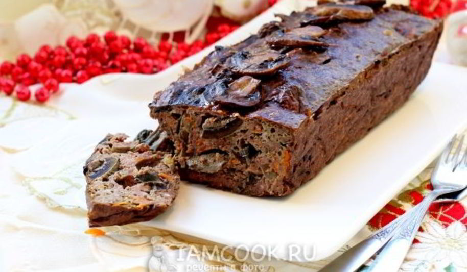 Рецепт запеченного паштета с грибами