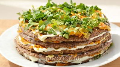 печеночный торт из куриной печени