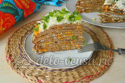 Печеночный торт из свиной печени