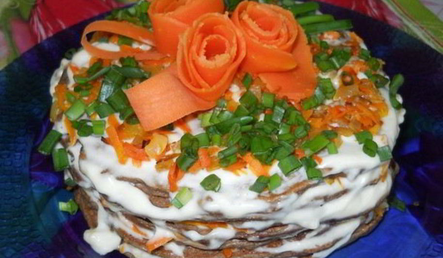 Рецепт торта печеночного на закуску