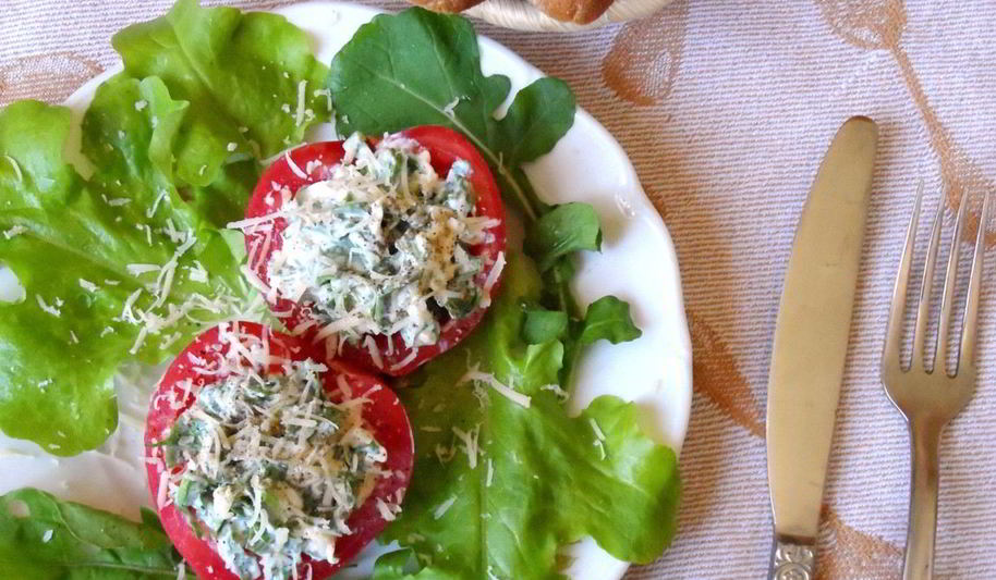 Рецепт помидоров, фаршированных рукколой