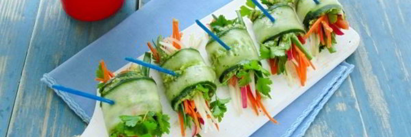 Овощные роллы с огурцом и авокадо