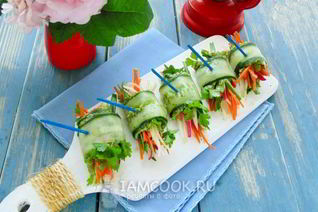 Овощные роллы с огурцом и авокадо