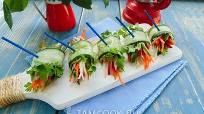 овощные роллы с огурцом и авокадо