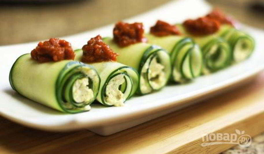 Рецепт ролла с огурцом