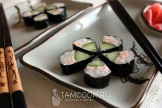 Ролл Цветок с огурцом и лососевым маслом