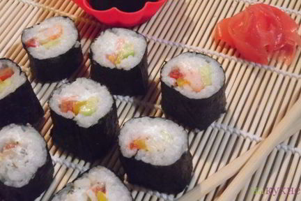 Роллы с креветками