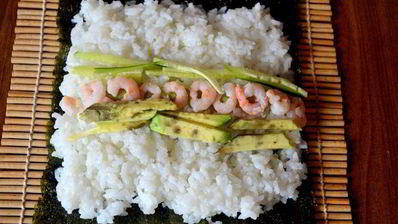 роллы с креветкой