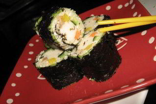 Роллы с шампиньонами и цветной капустой