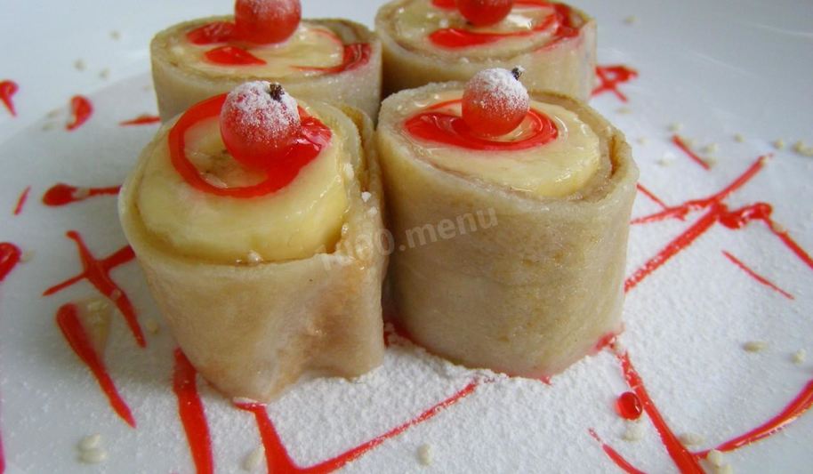 Рецепт сладких суш роллы с бананами