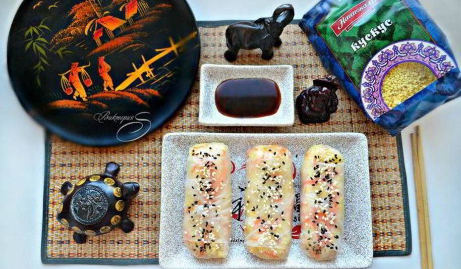 Рецепт спринга-роллов с кускусом и овощами
