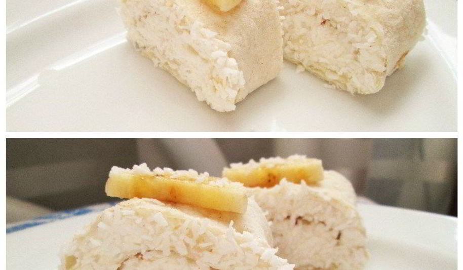 Рецепт творожных роллов с бананами в кокосовой стружке