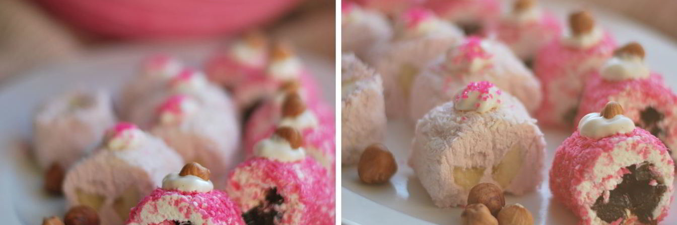 Творожные роллы с черносливом и бананом