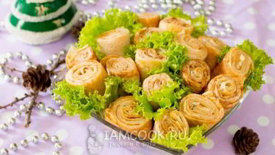 блинные рулетики с селедкой