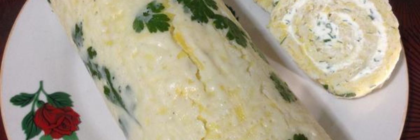Кабачковый рулет с творожной начинкой