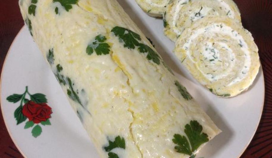 Рецепт кабачкового рулета с творожной начинкой