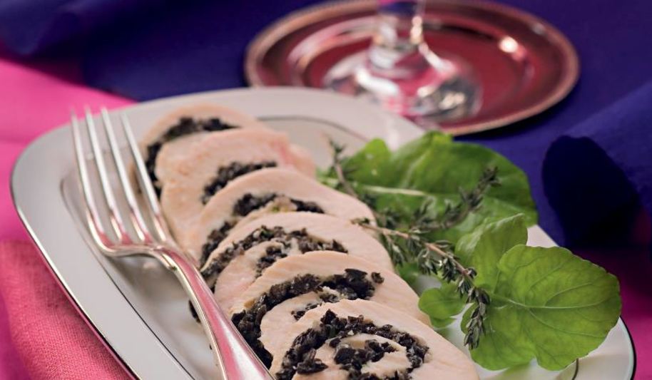 Рецепт куриного рулета с солеными грибами