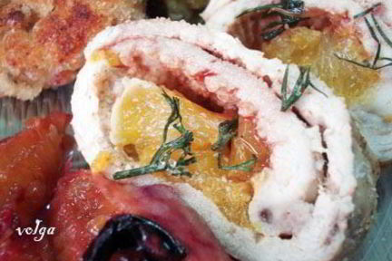 Куриные рулетики с апельсинами
