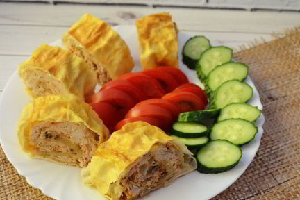 Мясной рулет из лаваша