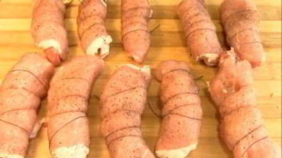 мясные рулетики с начинкой