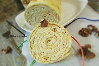 Праздничный сырный рулет с курицей