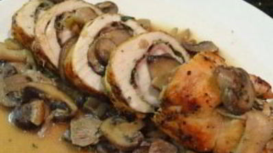 рулет из индейки с грибами и сыром