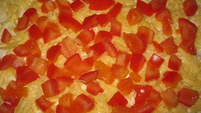 рулет из лаваша с помидорами, мясом и сыром