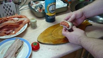 рулет из скумбрии и горбуши