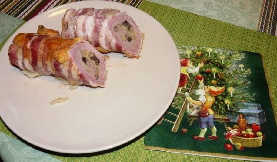 Рецепт рулета из свиной вырезки в беконе