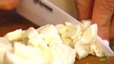 рулетики из баклажанов и ветчины с творожной начинкой