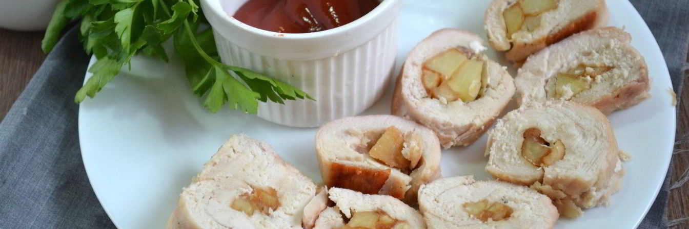 Рулетики из индейки с начинкой в духовке