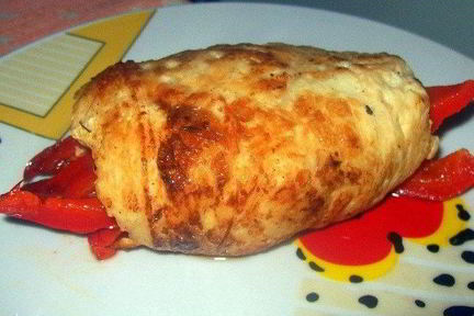Рулеты из курицы со сладким перцем