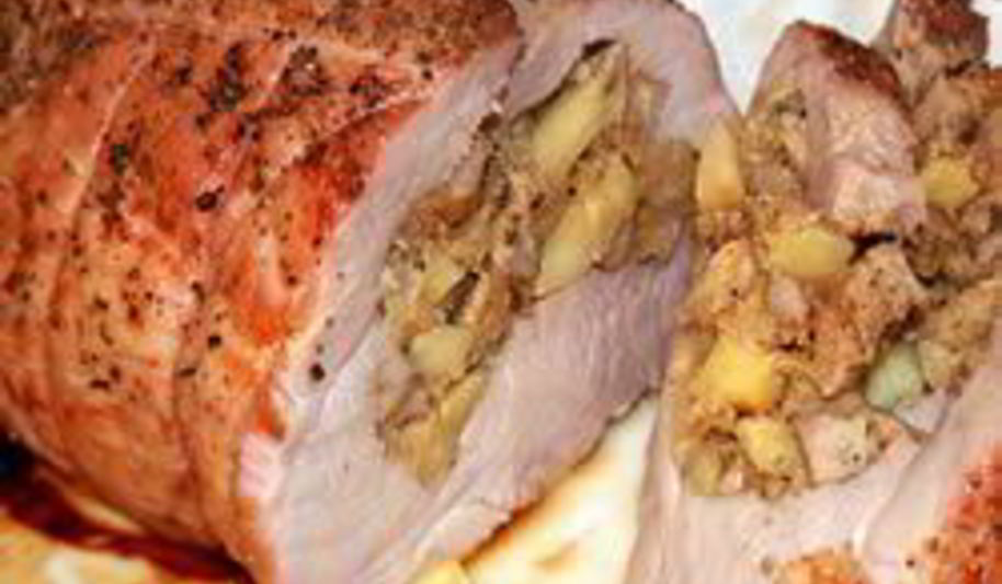 Рецепт свиного рулета с яблоками и орехами