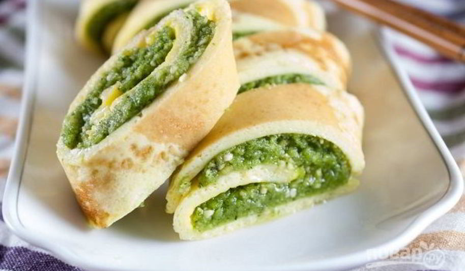 Рецепт яичных рулетиков с начинкой